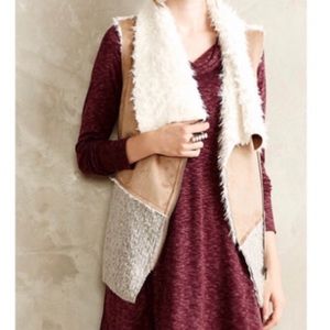 Saturday Sunday Faux Fur Wool Blend Vest Medium